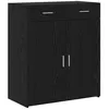 Image de Buffet en bois - vidaXL - Chêne Noir - 80x42.5x93.5 cm - 2 tiroirs - 2 portes - Finition mate - Style contemporain