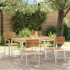 Image de vidaXL Ensemble de Salle à Manger de Jardin 5 pièces - Table en bois d acacia massif et 4 chaises extérieures 3334775