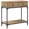 Image de Table console en bois dingénierie - vidaXL - Chêne artisanal - 75x345x75 cm - Rectangulaire - Avec tiroir
