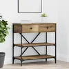 Image de Table Console - Chêne Artisan - 75x34.5x75 cm - 2 places - Finition Mat