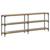 Image de Table console en chêne artisanal - vidaXL - 200x29x75 cm - Bois dAcacia massif - Style moderne - Industriel