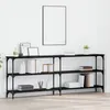 Image de Table console extensible industrielle VIDAXL 200 x 29 x 75 cm Chêne noir - étagère métal & panneaux de particules
