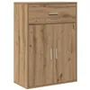 Image de Buffet rectangulaire moderne - vidaXL - Chêne artisanal - 79x38x80 cm - Bois dingénierie - 1 tiroir - 2 étagères