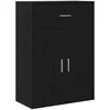 Image de Buffet rectangulaire moderne - vidaXL - Chêne noir - 79x38x80 cm - Bois dingénierie - 1 tiroir - 2 étagères