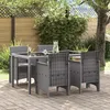 Image de Chaises de jardin - 4 pcs - Gris clair - Résistantes aux intempéries - Confortables avec coussins