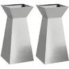 Image de Jardinière pilier en métal - vidaXL - Argent - 35x35x73 cm - Lot de 2 - Utilisation en extérieur - Assemblage requis