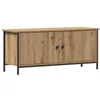Image de Meuble TV moderne - vidaXL - Chêne artisanal - 100x35x45 cm - Bois dingénierie - 2 portes - 2 étagères