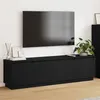 Image de Meuble tv - meuble hi-fi Vidaxl Meuble TV avec LED Chêne noir 180 x 38 x 49 cm