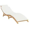 Image de Transat en teck massif - vidaXL - 1855x55x585 cm - Marron - Ergonomique - Reclinable - Coussin inclus