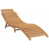 Image de Transat de jardin en teck massif - vidaXL - 1855x55x585 cm - Marron - Ergonomique - Supporte jusquà 110 kg