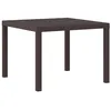 Image de Table de patio carrée marron vidaXL pour salle à manger extérieure durable résistante à leau et aux UV en polypropylène 871681