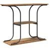 Image de Table console bois ancien - vidaXL - 101x35x805 cm - Bois dingénierie - Étagère intégrée - Style industriel