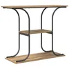 Image de Table console industrielle - vidaXL - 101x35x805 cm - Chêne artisanal - Bois dingénierie - Étagère intégrée