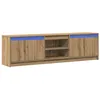 Image de Meuble TV mural en bois dingénierie - vidaXL - 180x34x50 cm - Marron - 2 portes - 2 étagères - Assemblage requis