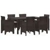 Image de vidaXL Ensemble de salle à manger pour jardin 7 pcs Marron Rattan Polt 3378559