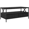 Image de Table basse moderne - vidaXL - Chêne Noir - 100x51x45 cm - Bois dingénierie - 2 tiroirs - 1 étagère - Assemblage requis