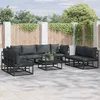 Image de vidaXL Ensemble de canapé de jardin avec coussin 9 pcs Noir Aluminium 3378853