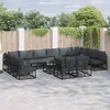 Image de vidaXL Ensemble de canapé de jardin avec coussin 13 pcs Noir Aluminium 3378925