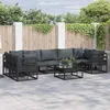Image de vidaXL Ensemble de canapé de jardin avec coussin 7 pcs Noir Aluminium 3378946