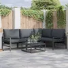Image de vidaXL Ensemble de canapé de jardin avec coussin 4 pcs Noir Acier 3378986