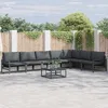 Image de vidaXL Ensemble de canapé de jardin avec coussin 7 pcs Noir Acier 3378992