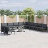 Image de vidaXL Ensemble de canapé de jardin avec coussin 12 pcs Noir Acier 3379001
