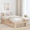 Image de vidaXL Cadre de lit avec tête de lit Naturel 90 x 200 cm Pin massif 872542