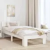 Image de vidaXL Cadre de lit avec tête de lit Blanc 90 x 190 cm Pin massif 872591
