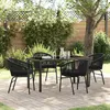 Image de vidaXL Set de 2 chaises de jardin en PE noir avec des coussins résistantes aux intempéries mobilier extérieur moderne 3379347
