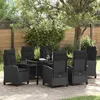 Image de vidaXL Ensemble de salle à manger pour jardin 7 pcs Noir polyrotin Ensemble de jardin et terrasse repas moderne 3380376