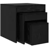 Image de Tables gigognes en bois dingénierie - vidaXL - Chêne noir - Rectangulaire - 45x45x45 cm - Ensemble de 3 pièces