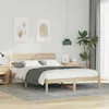 Image de vidaXL Cadre de lit avec tête de lit Marron 140 x 210 cm Pin massif 872311