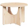 Image de Table basse ronde en bois de pin - vidaXL - 50x50x35 cm - Naturel - Bois massif - Style rustique - Usage intérieur