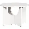 Image de Table basse ronde en bois de pin - vidaXL - 50x50x35 cm - Blanc - Bois massif - Style rustique - Usage intérieur