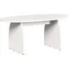Image de Table basse ovale en pin massif - vidaXL - 80x40x35 cm - Blanc - Pin massif - Design rustique - Usage intérieur