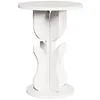 Image de Table dappoint en bois massif - vidaXL - Rond - 39.5x39.5x53.5 cm - Blanc - Bois de pin - Rustique - Compact
