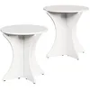 Image de Table basse ronde en pin - vidaXL - Blanc - Bois massif - 46x46x47 cm - Forme ronde - Style rustique - Usage intérieur