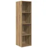 Image de Meuble TV mural moderne - vidaXL - Chêne artisanal - Bois dingénierie - 37x37x1425 cm - 3 étagères - Rangement mural