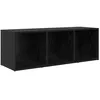 Image de Meuble TV en bois dingénierie - vidaXL - Chêne noir - 107x35x37 cm - Résistant à la décoloration - Design modulaire