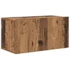 Image de Meuble TV mural en bois dingénierie - vidaXL - 60x30x30 cm - Marron - Flottant - Étagères intégrées - 2 portes