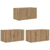 Image de Meuble TV mural - vidaXL - Marron - Bois dingénierie - 60x30x30 cm - Flottant - Étagères intégrées - 2 portes