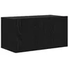 Image de Meuble TV mural - vidaXL - Noir - 60x30x30 cm - Bois dingénierie - Étagères intégrées - 2 portes - Rangement caché