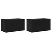 Image de Meuble TV mural - vidaXL - Noir - Bois dingénierie - 60x30x30 cm - 2 portes - Étagères intégrées - Rangement caché