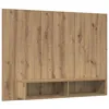 Image de Meuble TV mural en bois dingénierie - vidaXL - Chêne artisanal - 120x23 5x90 cm - Montage mural - 2 étagères