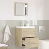 Image de VidaXL Meuble bas de salle de bain marron 41 x 385 x 48 cm - tiroir et étagères bois dingénierie