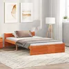 Image de vidaXL Cadre de lit Brun cire 1955 x 1405 x 51 cm Pin massif 870133
