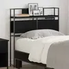 Image de Tête de lit de rangement - VIDAXL - 100 cm - Chêne noir - Cadre acier - Étagères intégrées