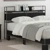 Image de Tête de lit de rangement - VIDAXL - 140 cm - Chêne noir - Acier & panneaux - Étagères intégrées