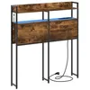 Image de Tête de lit de rangement - vidaXL - Chêne fumé - Bois dingénierie - 100x98 cm - Éclairage LED intégré