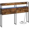 Image de Tête de lit de rangement - vidaXL - Chêne fumé - Bois dingénierie - 135x98 cm - Éclairage LED intégré